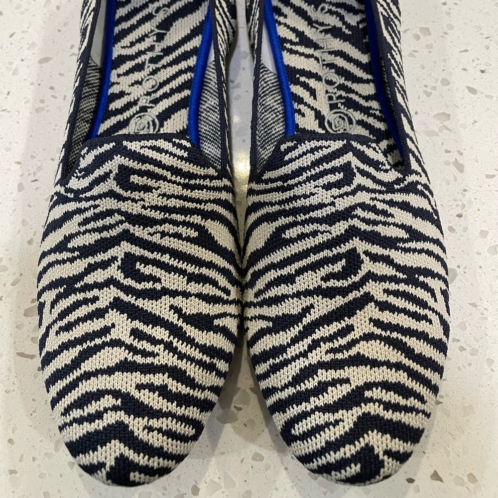 Rothy’s Navy Zebra loafers